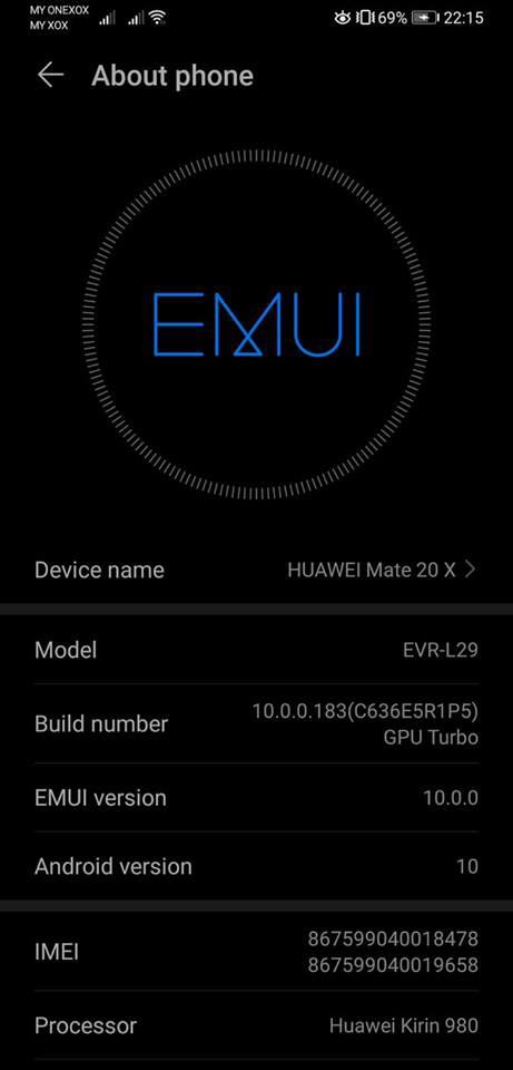 大马Huawei Mate 20 X EMUI 10