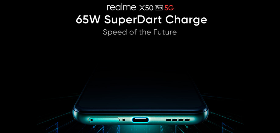 realme X50 Pro 5G将搭载SuperDart 65W快充