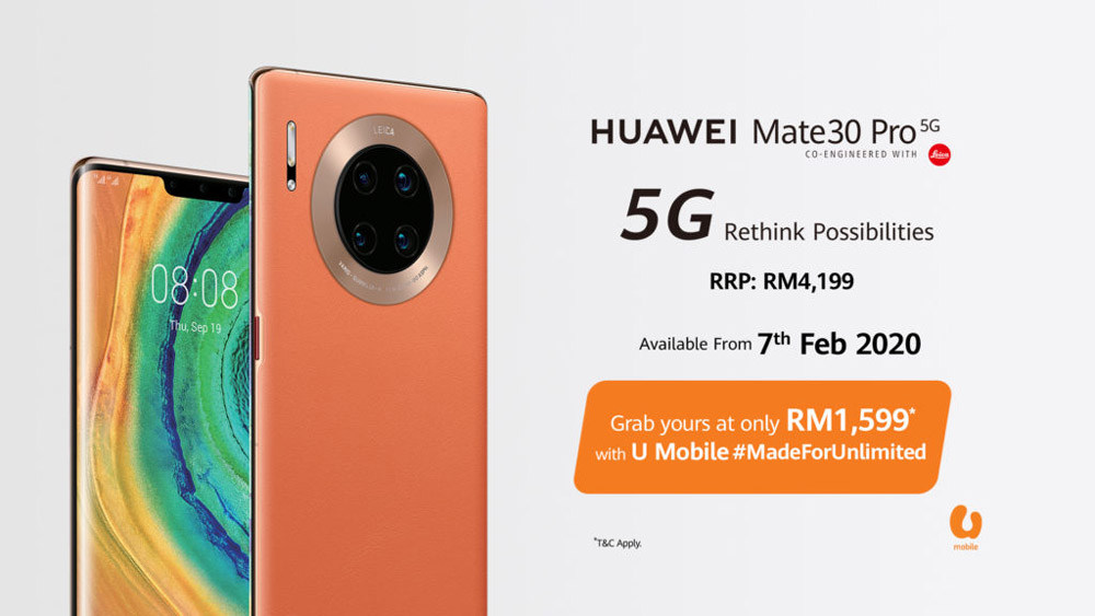 体验 “快”人一步：Huawei Mate30 Pro 5G 电讯商套餐！全马首款5G认证手机正式开卖！ 2