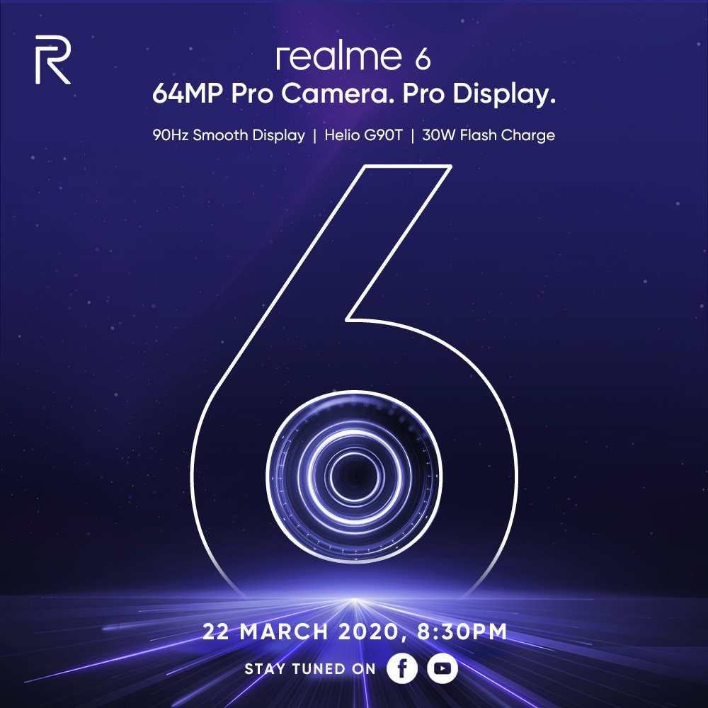 大马realme 6将在3月22日线上直播发布 1