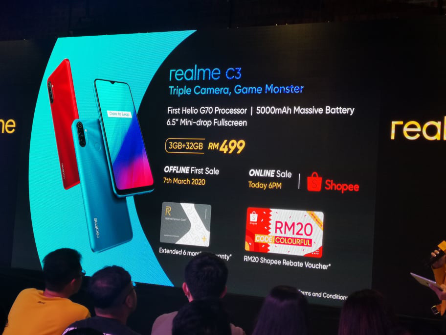 大马realme C3正式发布，售价RM499！ 2