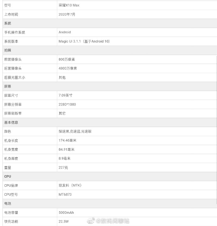 荣耀X10 Max 7月2日中国发布，或搭载7寸大屏！ 1