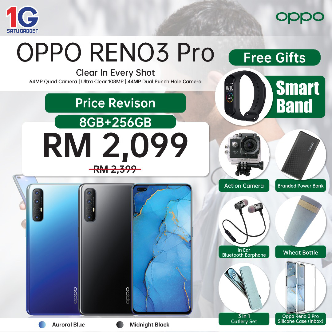 大马OPPO Reno 3 Pro火速降价RM300