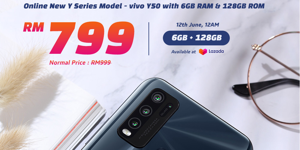 vivo Y50 6+128G版，Lazada独家优惠RM799！ 1
