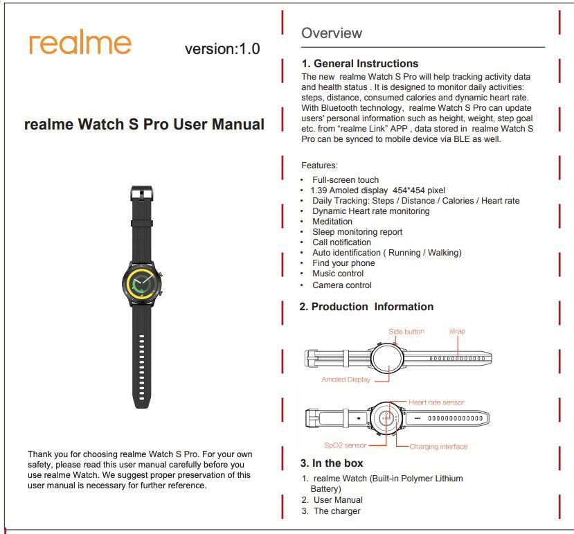 realme Watch S Pro完整规格