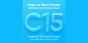 大马realme C15将在11月24日发布