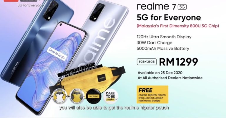 大马realme 7 5G发布：首发联发科5G芯片，售价RM1299! 5