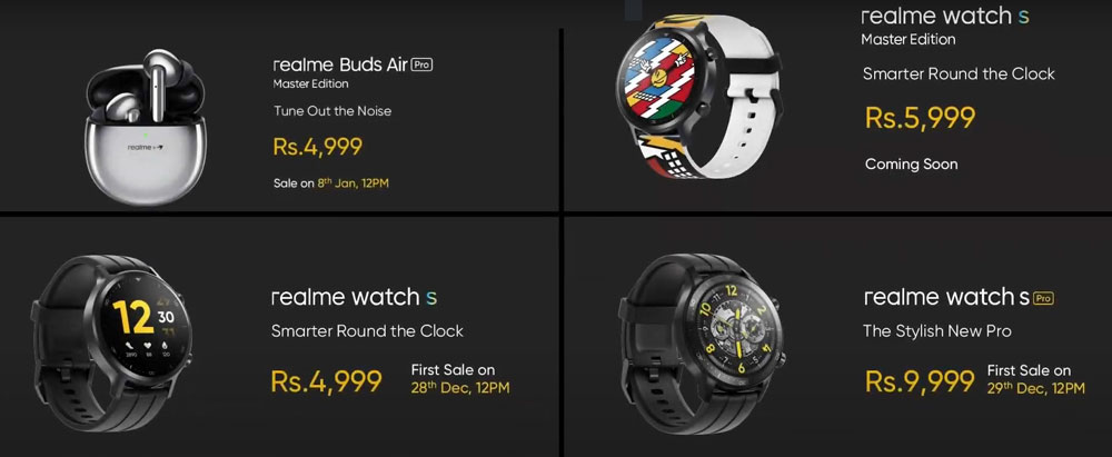 realme watch S Pro、Buds Air Pro大师版在印度发布！ 9