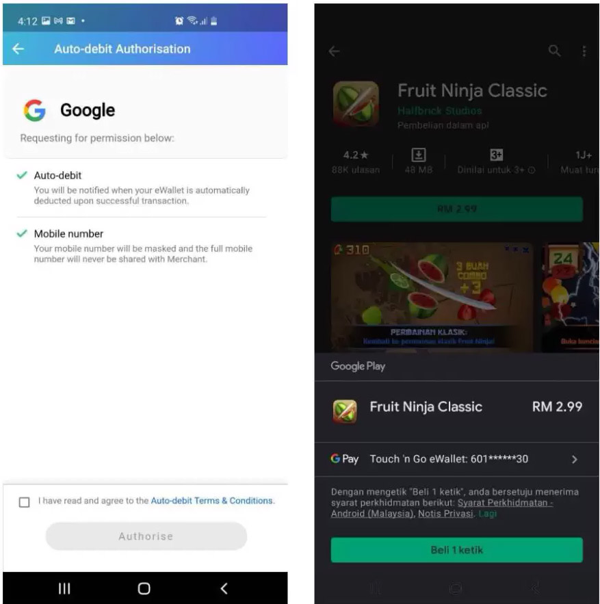 谷歌Play Store开始支持TnG电子钱包付款