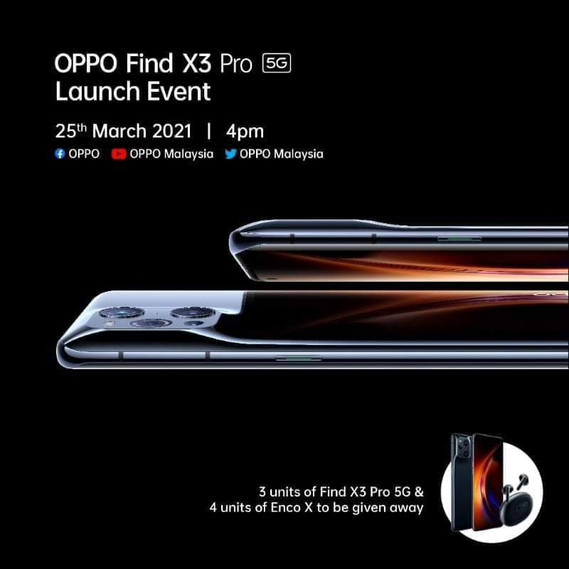 大马OPPO Find X3 Pro将于3月25日发布！ 2