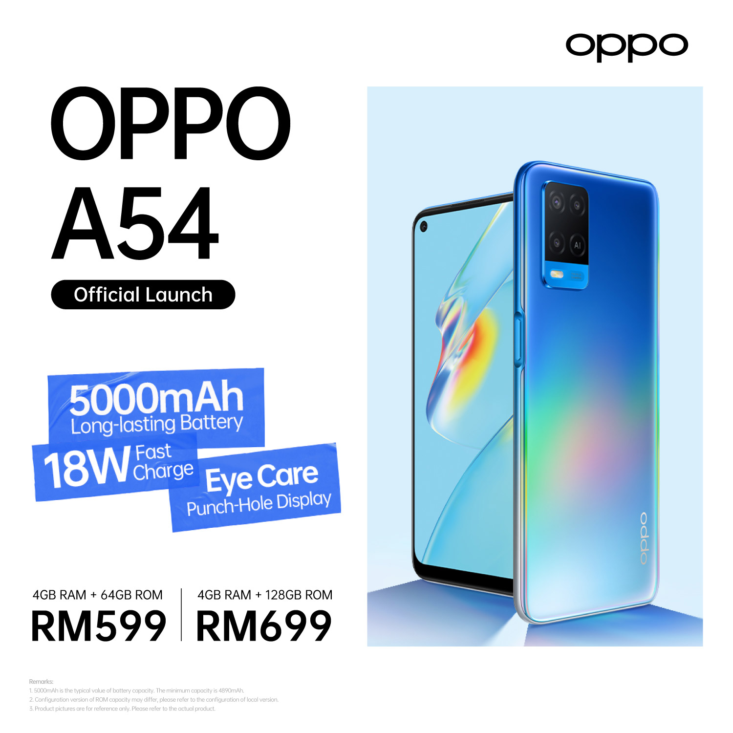 大马OPPO A54发布，配5000 mAh大电池，售价RM599起！ 1