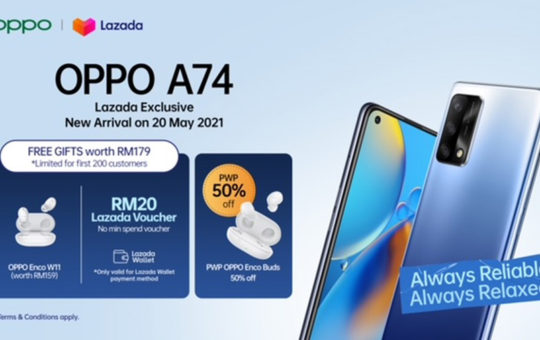 大马OPPO A74 5G 5月20日Lazada开卖