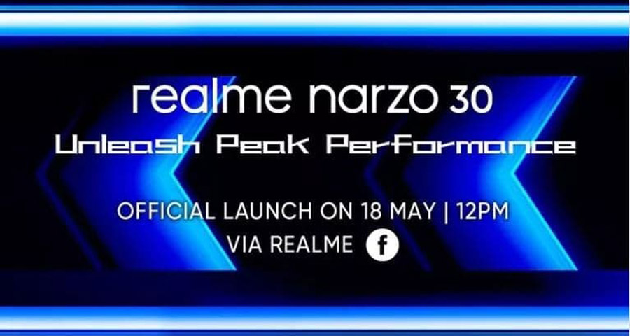 大马realme narzo 30将于5月18日发布
