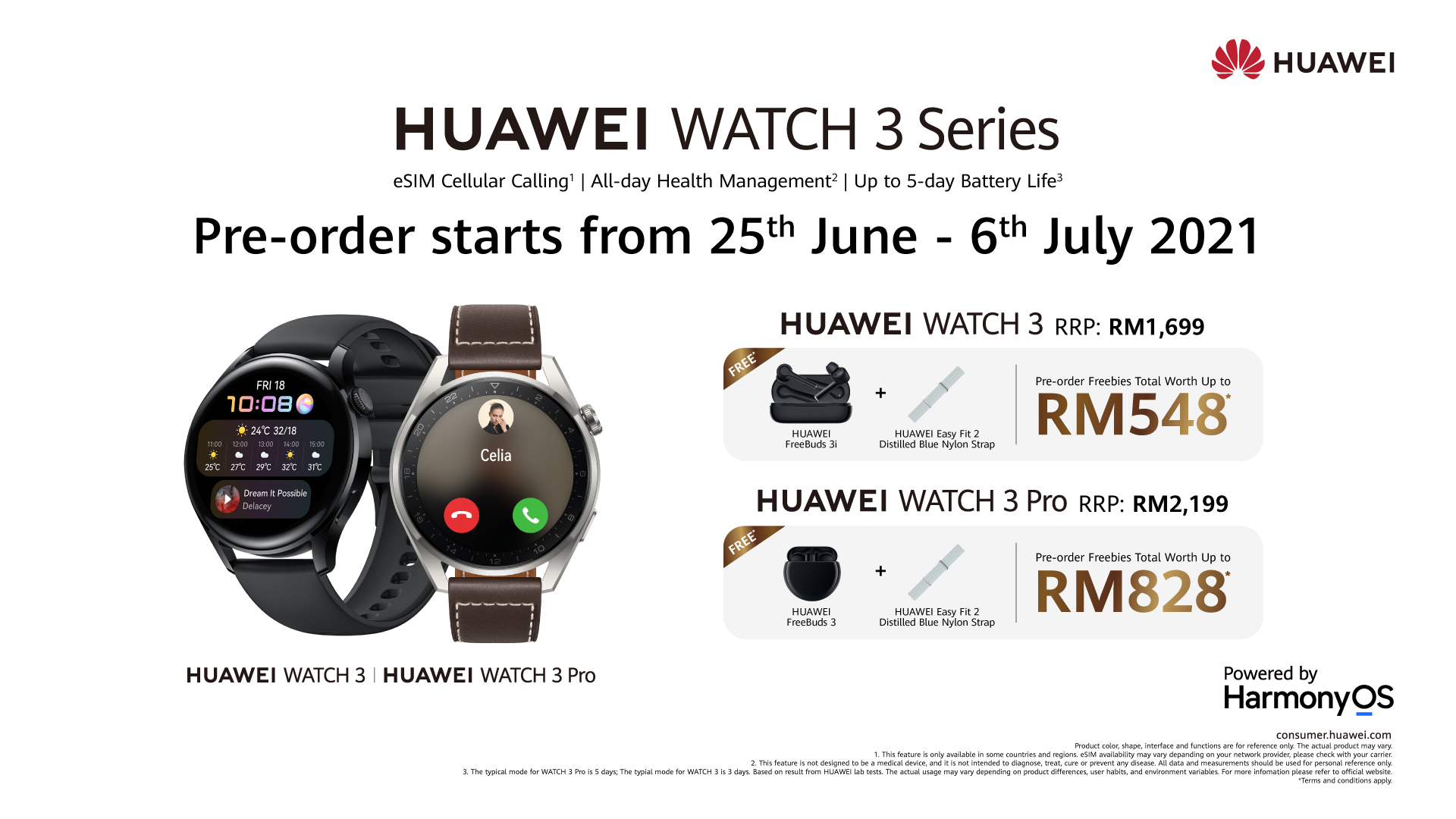 大马HUAWEI Watch 3系列售价公布：RM1699起！ 38