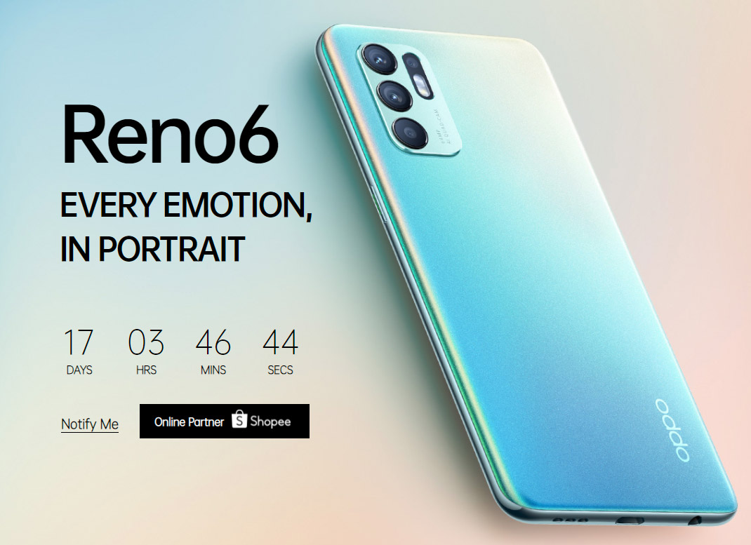OPPO Reno 6 5G 国际版即将在七月发布