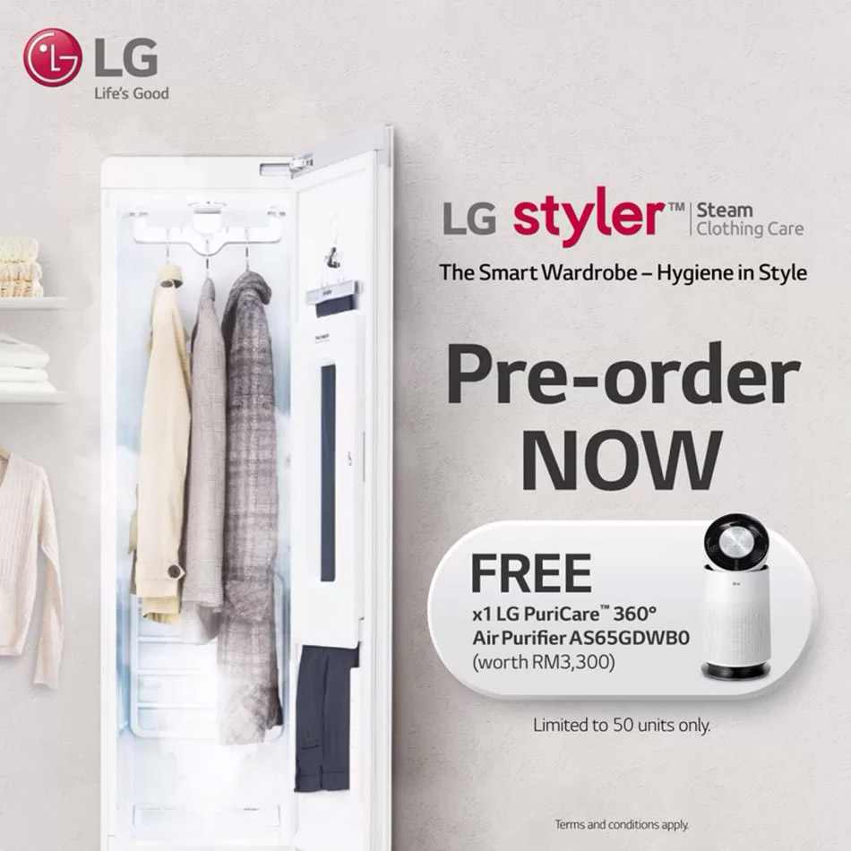 LG Malaysia推出新款智能蒸汽衣柜