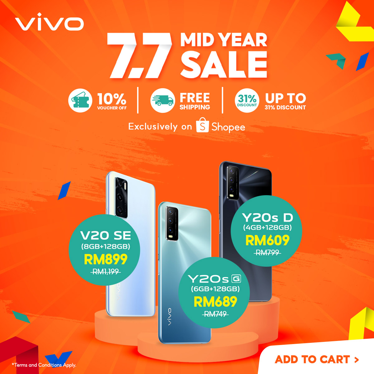 vivo x Shopee 7.7年中优惠：手机折扣高达RM1000！ 1