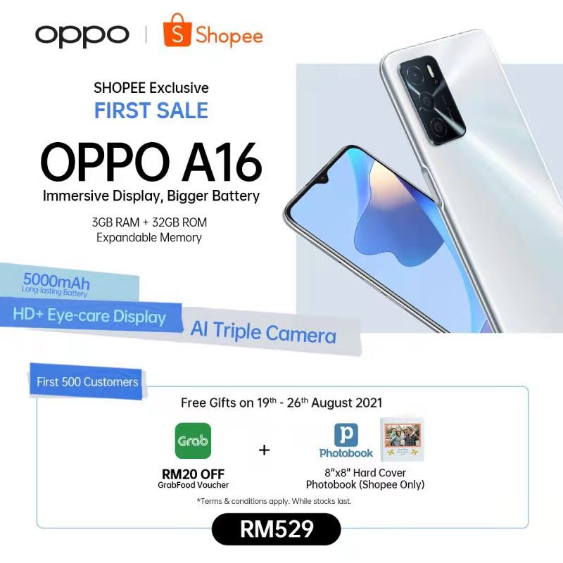 大马OPPO A16发布：首销价RM529！ 1