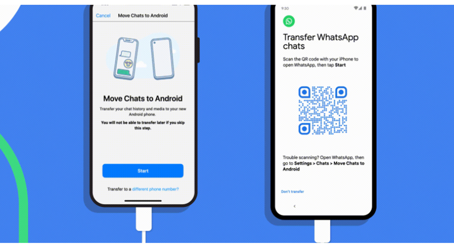 WhatsApp数据可从iPhone转移数据至所有Android 12手机