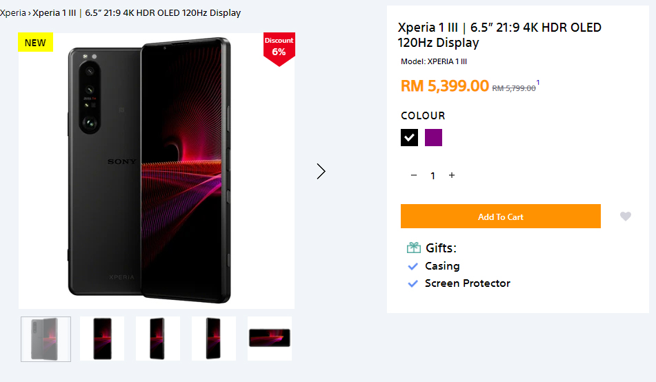 Sony Xperia 1 III降价RM400