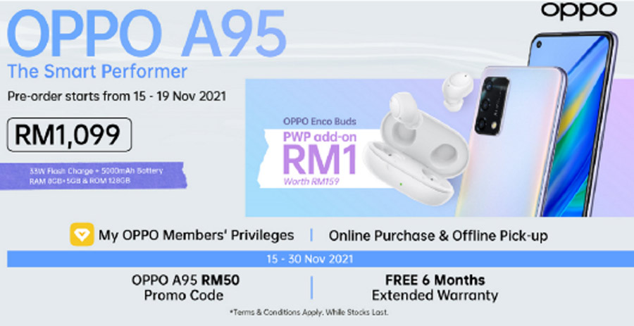 大马OPPO A95发布：售RM1099，预购送丰厚赠品！ 1