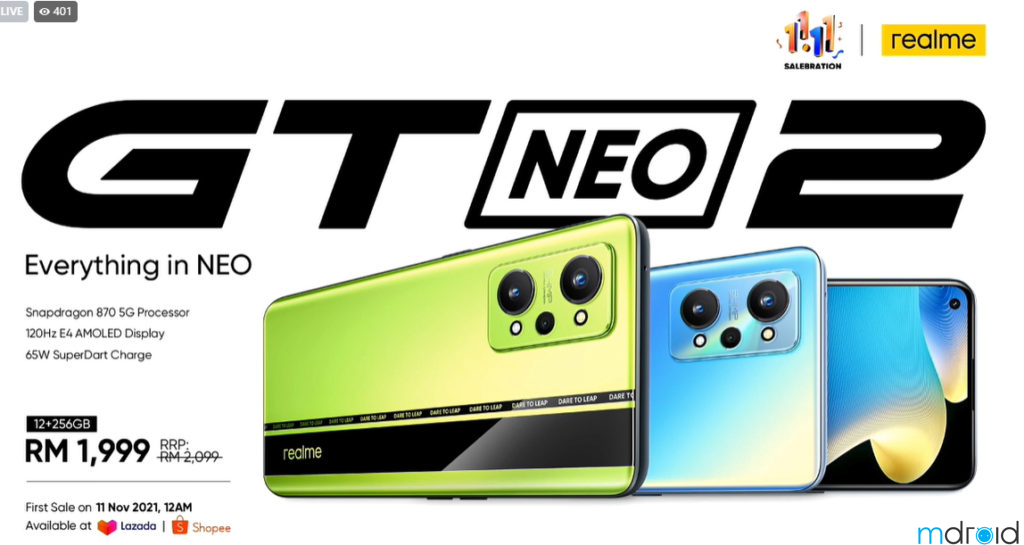 大马realme GT Neo2发布