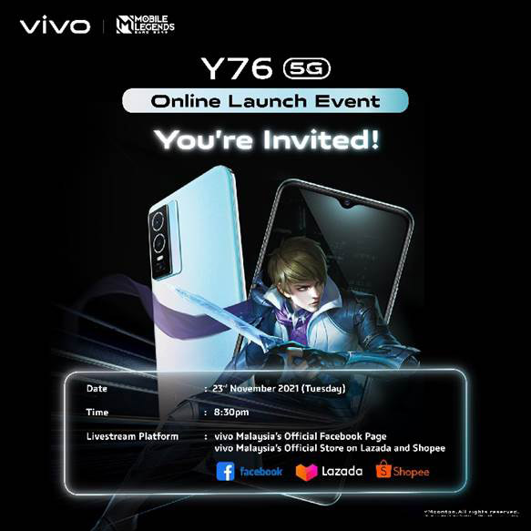 大马vivo Y76 5G将在11月23日发布