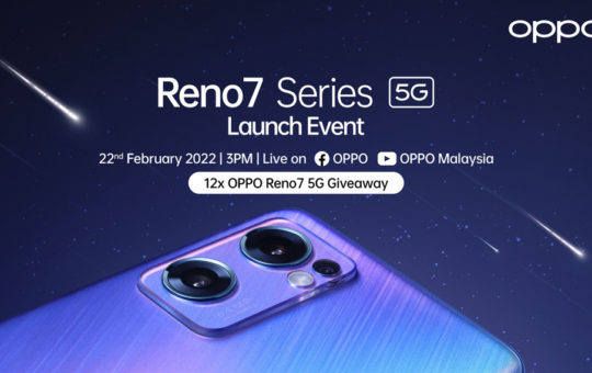 大马OPPO Reno7系列官宣将于2月22日发布