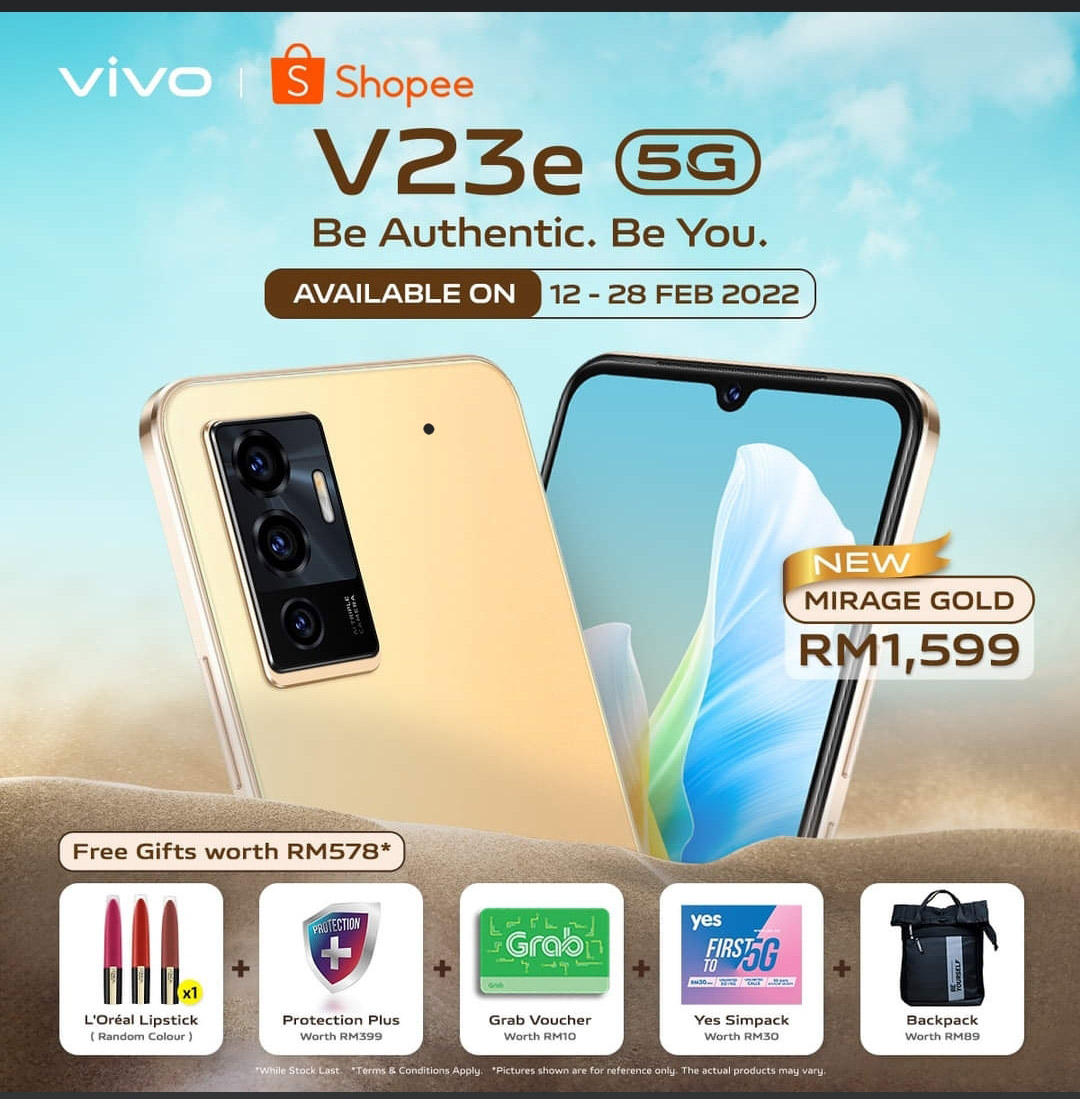vivo V23e 5G Mirage Gold发布，售价RM1599！ 1