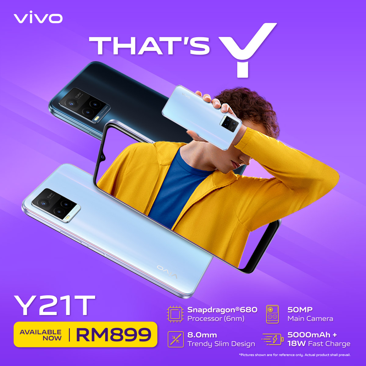 大马vivo Y21T发布，配SD680，售价RM899！ 2