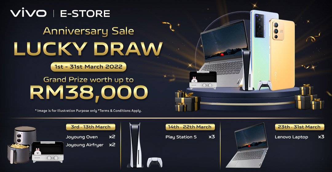 vivo E-Store一周年庆：送出价值高达RM38,000礼品！ 2