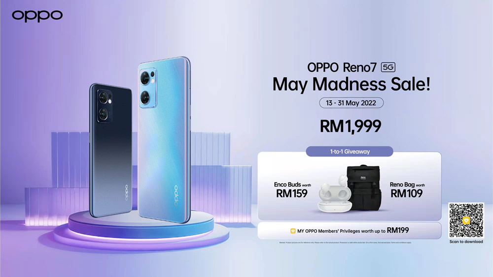 OPPO Reno7 5G五月促销：买手机送价值RM467赠品！ 1
