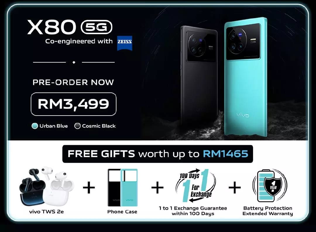 大马vivo X80系列发布，售价RM3499起！ 2