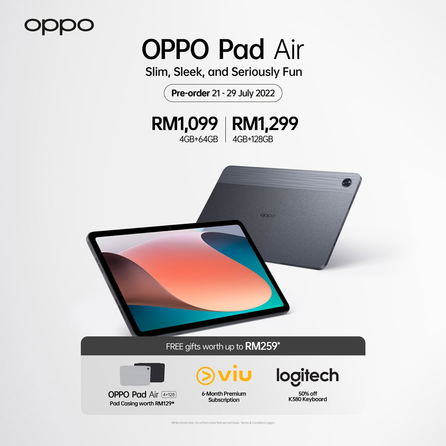大马OPPO Pad Air、Enco Air2 Pro发布：售价RM349起！ 2