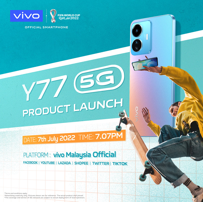 大马vivo Y77 5G将于7月7日发布