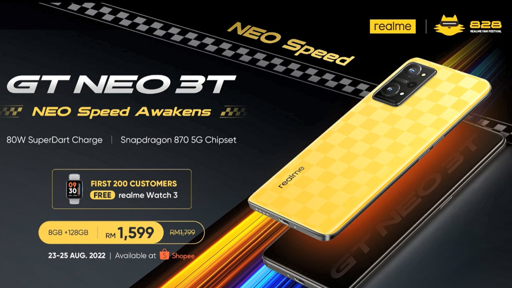 大马realme GT Neo 3T发布：首销售RM1599！ 2