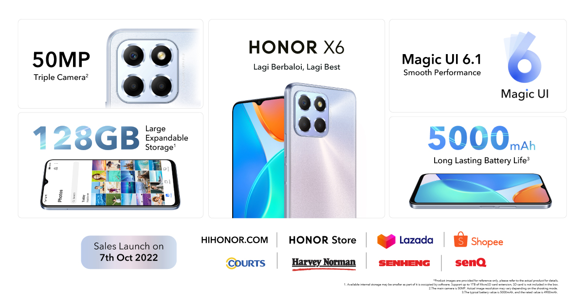 HONOR X6 将在10月7日全马正式发售：同档位最佳入门级128GB 大内存手机 3