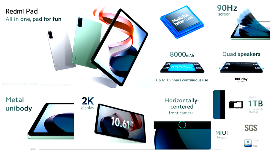 大马Redmi Pad发布：Helio G99+2K屏，售RM899起！ 3