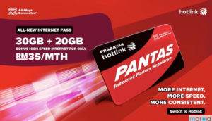 Hotlink Pantas RM35 配套送额外20GB Data