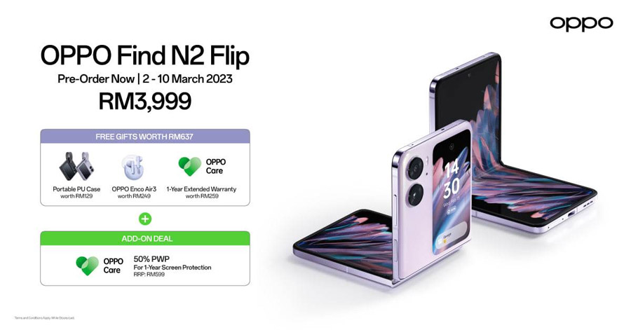 大马OPPO Find N2 Flip发布，售价RM3999！ 2