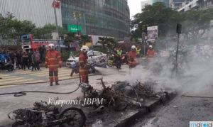 电动滑板车在KLCC前起火