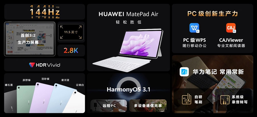 华为MatePad Air中国发布：超薄设计，SD888，144Hz高刷屏！ 2