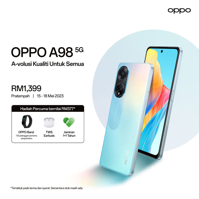大马OPPO A98 5G发布：售价RM1399！ 168