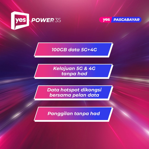 Yes Power 35后付配套：每月RM35就可享100GB 5G Data！ 33