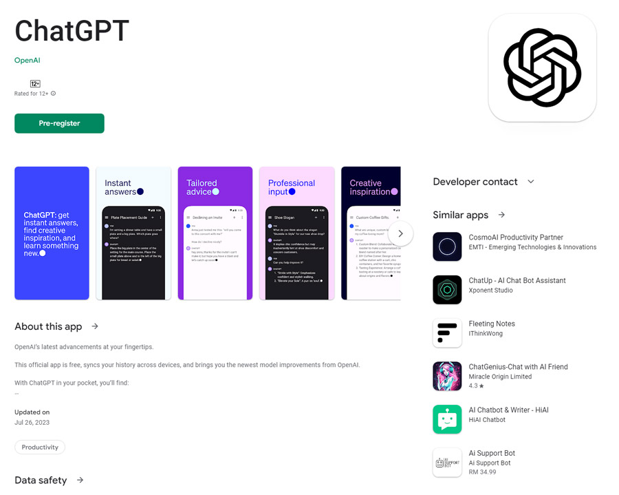 ChatGPT Android App正式开放下载使用