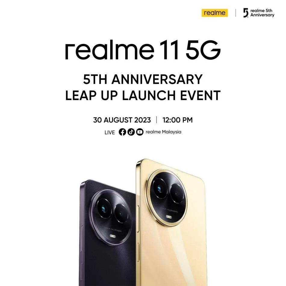 大马realme 11 5G将于8月30日发布！ 2