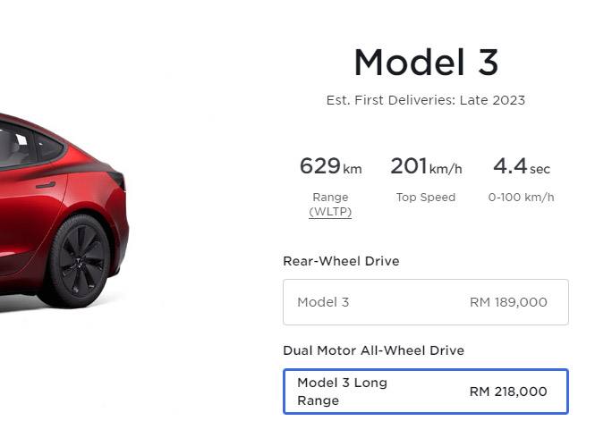 大马Tesla Model 3开放预订：售价RM189,000起！ 2