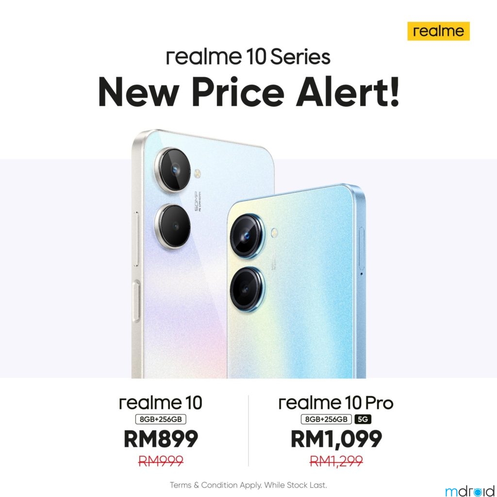 大马realme 10系列价格调整，降幅高达RM200