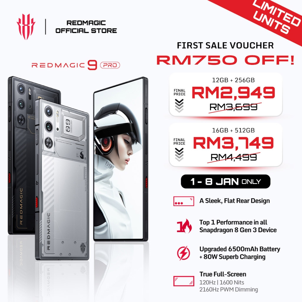 （更新：非大马官方版）大马Redmagic 9 Pro发布：首销RM2949起！ 2