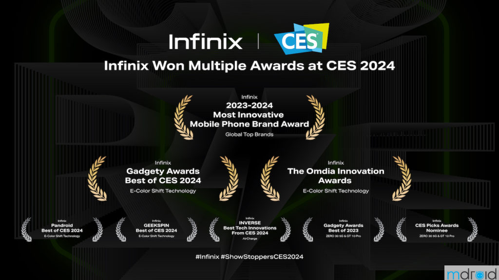 Infinix在CES 2024斩获7个奖项，品牌创新受认可